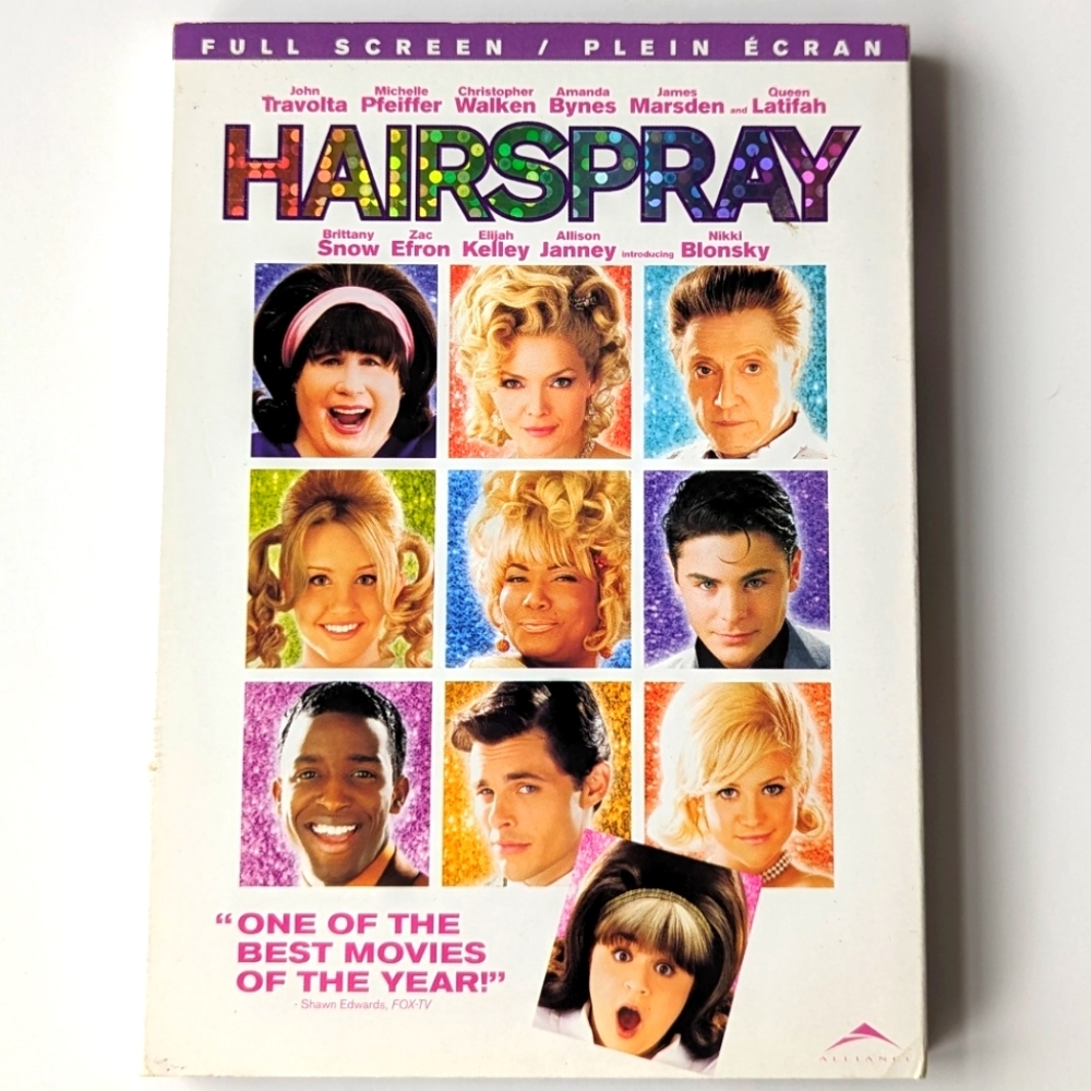 2/$15 Hairspray Full Screen DVD John Travolta, Michelle Pfeiffer, Zac Effron